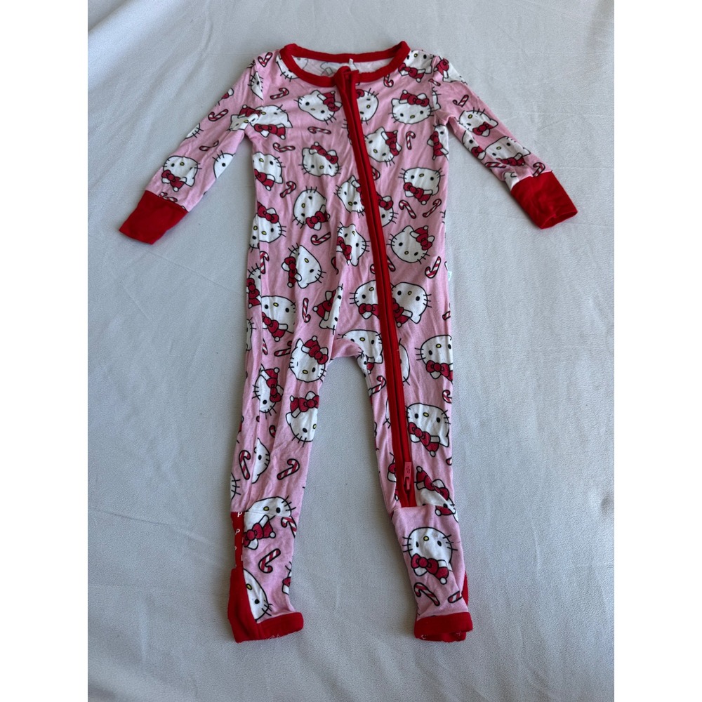 Posh Peanut Hello Kitty Christmas Bamboo Sleeper Pink Red Holiday 6-9M Romper